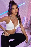 Şık Kalp Aksesuarlı Crop Büstiyer T-shirt Merry See AN1008 Beyaz Beyaz görsel 5