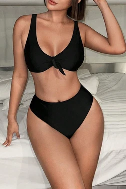 Angelsin Şık Yüksek Bel Bikini Altı Angelsin MS 40978 Siyah