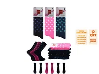 Şirin Penye Karışık Desenli Kadın Çorap 12'li Şirin 4000-124 - 12 ADET