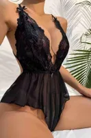 Sırtı Çapraz Askılı Dantel Fantazi Babydoll MissisX 605 Siyah görsel 4
