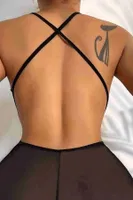 Sırtı Çapraz Askılı Dantel Fantazi Babydoll MissisX 605 Siyah görsel 5