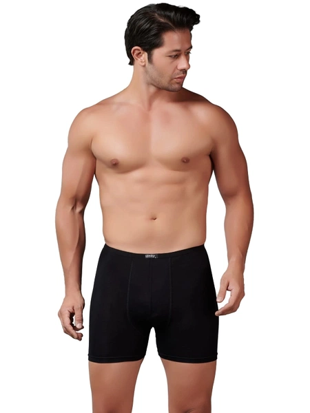 Siyah Bambu İnce Bel Elastan Erkek Boxer Gümüş 8007