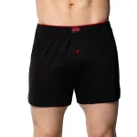 Siyah Havlu Bel Pamuklu Erkek Boxer Gümüş 4020 Siyah detay görünüm