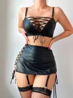 Siyah Lame İpli Etekli Jartiyer Takım Jesica Bella JB-15001 Siyah