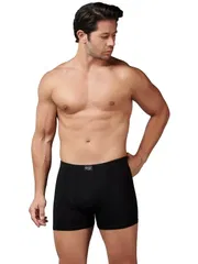 Siyah Modal Elastan Erkek Boxer Gümüş 7009