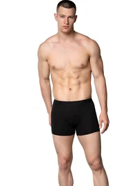 Gümüş Siyah Pamuklu Likralı Erkek Boxer Gümüş 4018