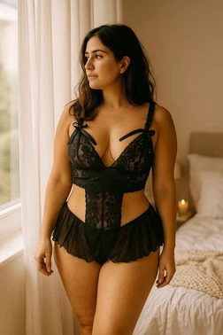 Venlisa Dantelli Bel Dekolteli Fantazi Siyah Babydoll Venlisa 909