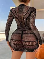 Siyah Taşlı Elbise Mini Vücut Çorabı Miss Feliz 1029 Siyah farklı açı