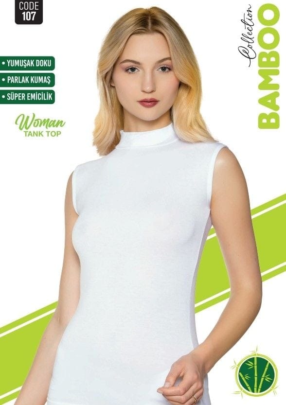 Bambu Sıfır Kol Balıkçı Yaka Bayan Atlet Sortie 107