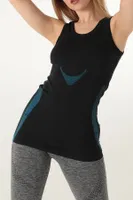 Sporcu Gym Seamless Dikişsiz T-shirt DoReMi 001-026136 Siyah detay görünüm