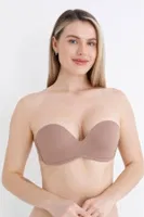 Straplez Balensiz Destekli Sutyen NBB 30025 Vizon