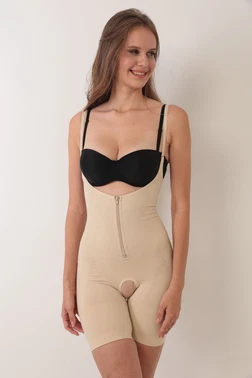 İp Askılı Ağ Kısmı Açık Fermuarlı Tam Boy Kadın Korse Sistina 753