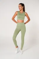 Toparlayıcı Çift Katlı Dikişsiz Yüksek Bel Fitilli Spor Tayt FormActive 1550 Yeşil görsel 24