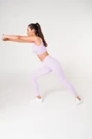 Toparlayıcı Çift Katlı Dikişsiz Yüksek Bel Fitilli Spor Tayt FormActive 1550 Lila görsel 21