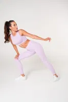 Toparlayıcı Çift Katlı Dikişsiz Yüksek Bel Fitilli Spor Tayt FormActive 1550 Lila görsel 20