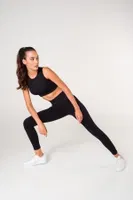 Toparlayıcı Çift Katlı Dikişsiz Yüksek Bel Fitilli Spor Tayt FormActive 1550 Siyah görsel 12