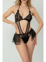 Tül Midi Etekli Siyah Fantezi Babydoll SHE 2107 Siyah