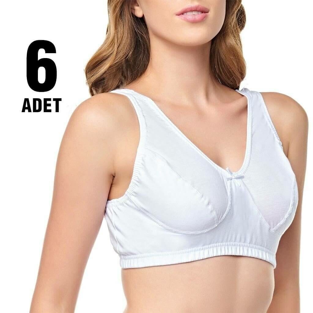 Kalın Askılı Desteksiz Kadın Sütyen 6'lı Tutku 0152