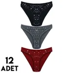 Yıldızlı Helena Karışık Renk Kadın Bikini Külot 12'li Tutku 0587 Karışık Renk detay görünüm