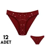 Yıldızlı Helena Karışık Renk Kadın Bikini Külot 12'li Tutku 0587 Karışık Renk görsel 4