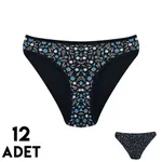 Çiçekli Amore Kadın Bikini Külot 12'li Tutku 0596 Karışık Renk görsel 4