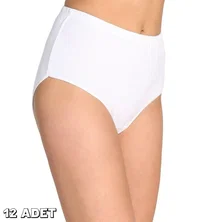 Tutku Ribana Yüksel Bel Kadın Külot Beyaz 12'li Tutku 0922