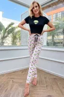 Uzaylı Baskılı Kısa Kollu Pijama Takımı Merry See MS 4085 Çok Renkli görsel 5