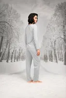 Uzun Kollu Dantel V Yaka Kadın Pijama Takım Doreanse 26K4105 detay görünüm