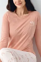 Uzun Kollu Kalp Desenli Cepli Kadın Pijama Takımı Pierre Cardin PC9061-S Pembe farklı açı