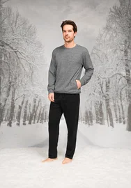 Doreanse Uzun Kollu Yuvarlak Yaka Cepli Erkek Pijama Takım Doreanse 26K4595