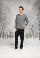 Uzun Kollu Yuvarlak Yaka Cepli Erkek Pijama Takım Doreanse 26K4595