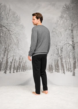 Doreanse Uzun Kollu Yuvarlak Yaka Cepli Erkek Pijama Takım Doreanse 26K4595 - Alternatif Görünüm