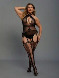 Vivaldy Büyük Beden Jartiyer Görünümlü Fantazi Vücut Çorabı Vivaldy 3020