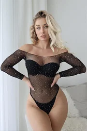 Vivaldy Uzun Kollu Taşlı Fantazi Body Vücut Çorabı Vivaldy 4832