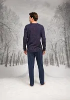 Yakası Düğmeli Cepli Uzun Kollu Erkek Pijama Takım Doreanse 26K4599 detay görünüm