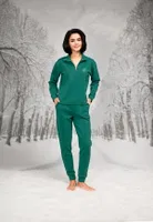 Yakası Fermuarlı Çiçek İşlemeli Kadın T-shirt Pantolon Takım Doreanse 26K4103