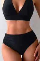 Yandan Büzgülü Bikini Altı Angelsin MS 43008 Siyah