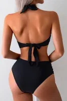 Yandan Büzgülü Bikini Altı Angelsin MS 43008 Siyah detay görünüm