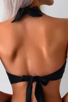 Yandan Büzgülü Bikini Takım (Çıkartılabilir Kaplı) Angelsin MS 4300 Siyah görsel 5