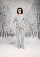 Yandan Büzgülü Kadın T-Shirt İspanyol Paça Pantolon Takım Doreanse 26K4098