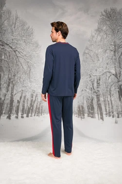 Doreanse Yanları Şeritli Yuvarlak Yaka Cepli Erkek Pijama Takım Doreanse 26K4608 - Alternatif Görünüm