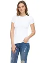 Yarım Kol Beyaz Bisiklet Yaka Kadın Body Kolcu KB2720