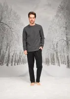 Yuvarlak Yaka Cepli Uzun Kollu Erkek Pijama Takım Doreanse 26K4597