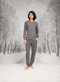 Doreanse Yuvarlak Yaka Desenli T-shirt Cepli Pantolon Takım Doreanse 26K4100