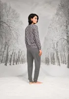 Yuvarlak Yaka Desenli T-shirt Cepli Pantolon Takım Doreanse 26K4100 detay görünüm