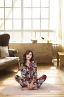 Zincir Desenli Gömlek Yaka Kadın Pijama Takımı İzabel 4004 Görsel detay görünüm
