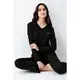 V Yaka Siyah Cepli Uzun Kollu Kadın Pijama Takımı Pierre Cardin PC9070-S