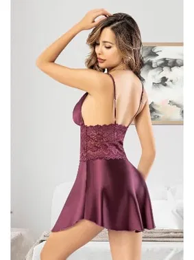 Miss Laris Beli Dantel Saten Kısa Kadın Gecelik Miss Laris 2032 - Alternatif Görünüm