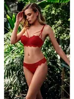 Dantelli Balenli Destekli Kadın Sütyen Takım Büşra 204 Kırmızı