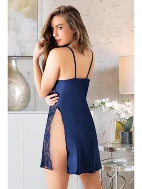 Miss Laris Derin Yırtmaçlı Saten Kısa Gecelik Miss Laris 2063 - Alternatif Görünüm